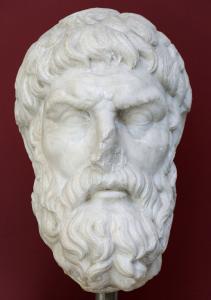 Επικουρισμός και Πλάτων Επίκουρος, ρωμαικό αντίγραφο του 1ου αιώνα μ.Χ. του αυθεντικού ελληνικού του 3ου αιώνα π.Χ.